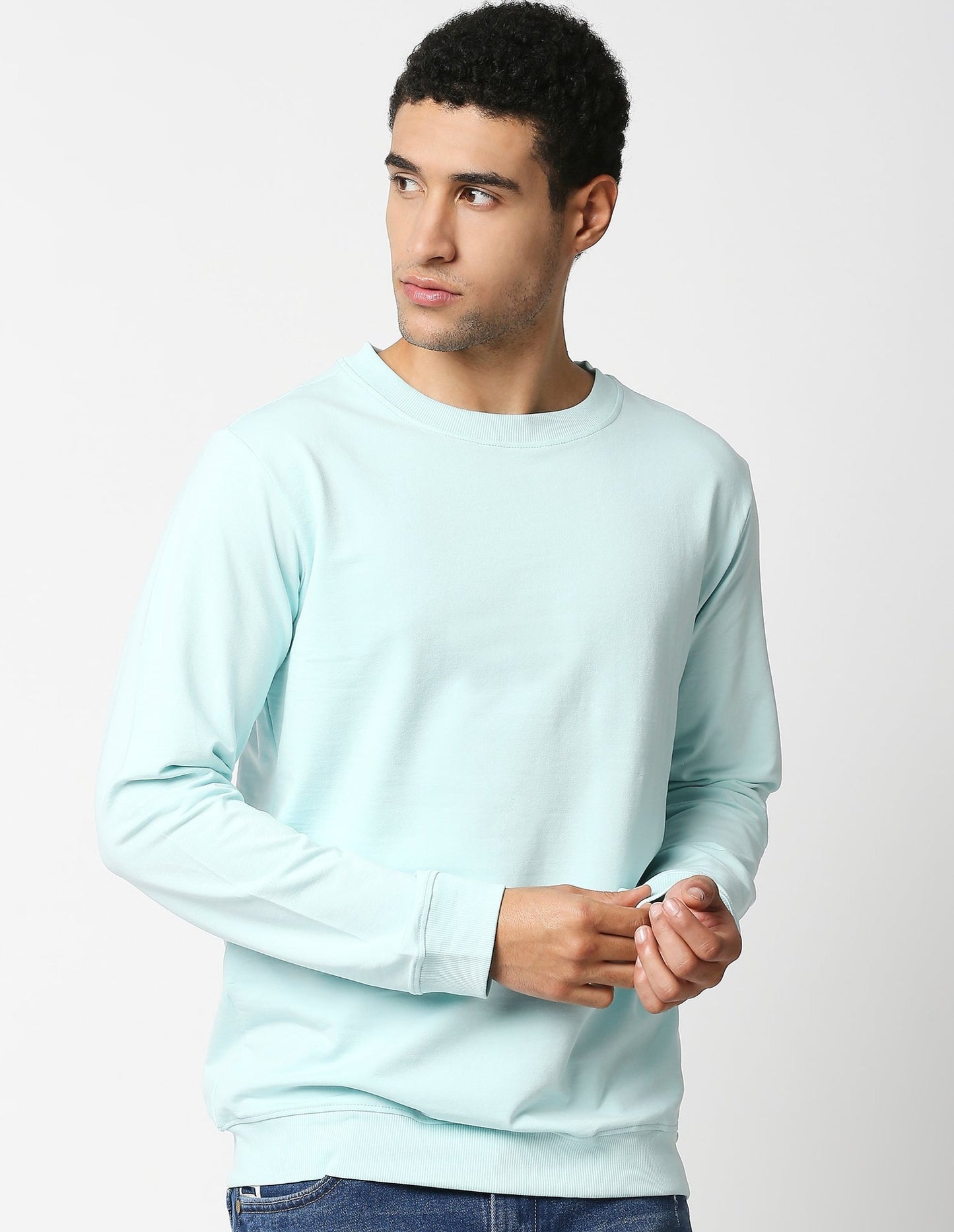 Fostino Vintage Sky Blue Plain Full Sleeves Tshirt - Fostino Shirts & Tops