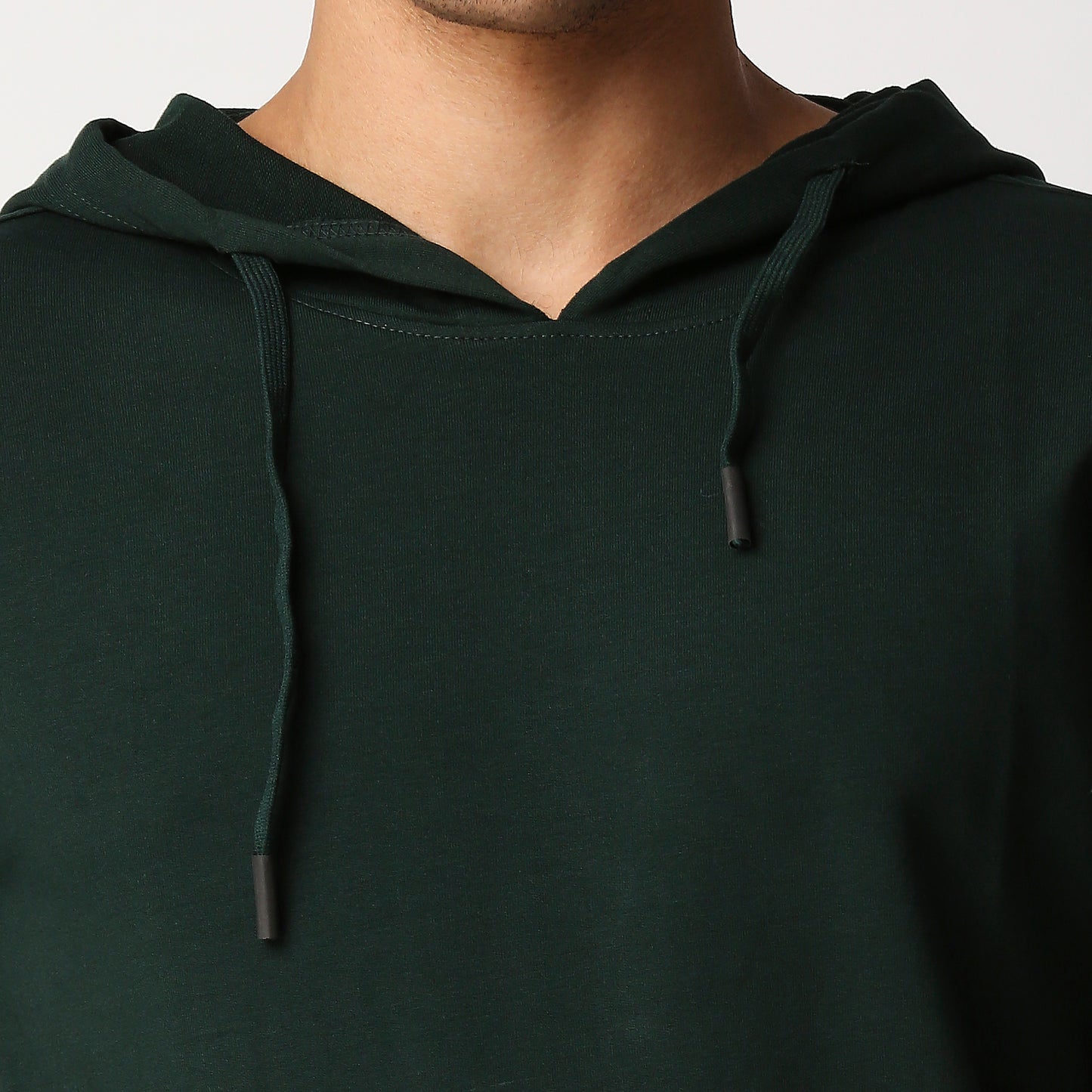 Fostino Dark Green Plain Full Sleeves Hoodies - Fostino Tshirt