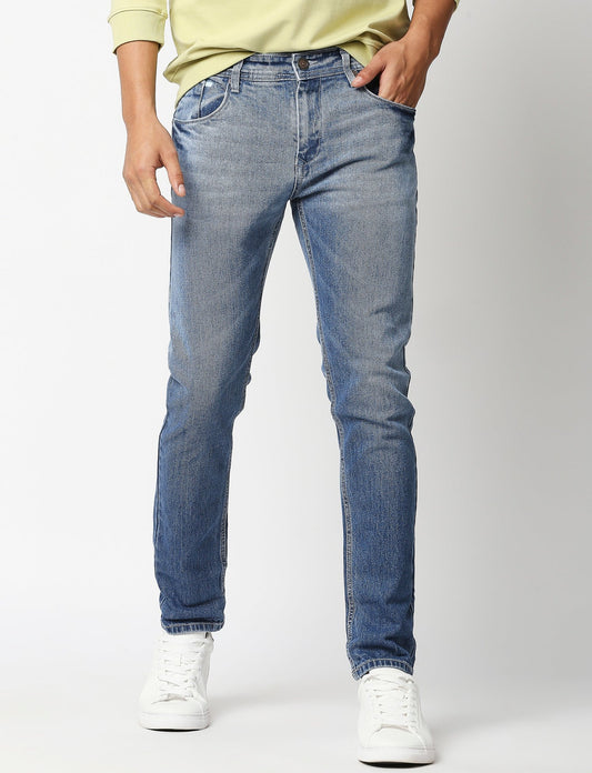 Fostino Blue Washed Jeans - Fostino Pants