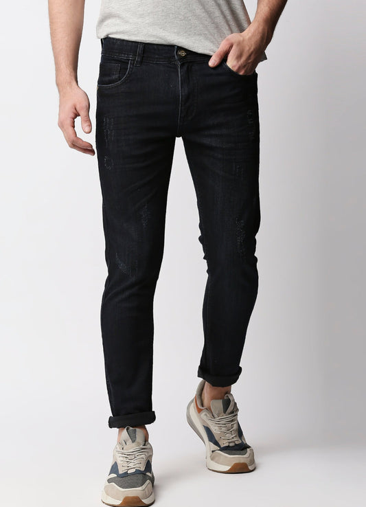 Fostino Black Distress Jeans - Fostino - Jeans