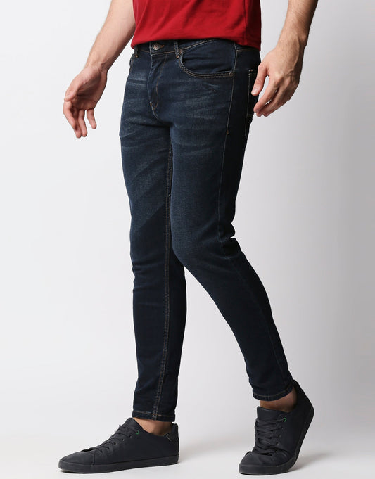 Fostino Navy Blue Wash Jeans - Fostino - Pants