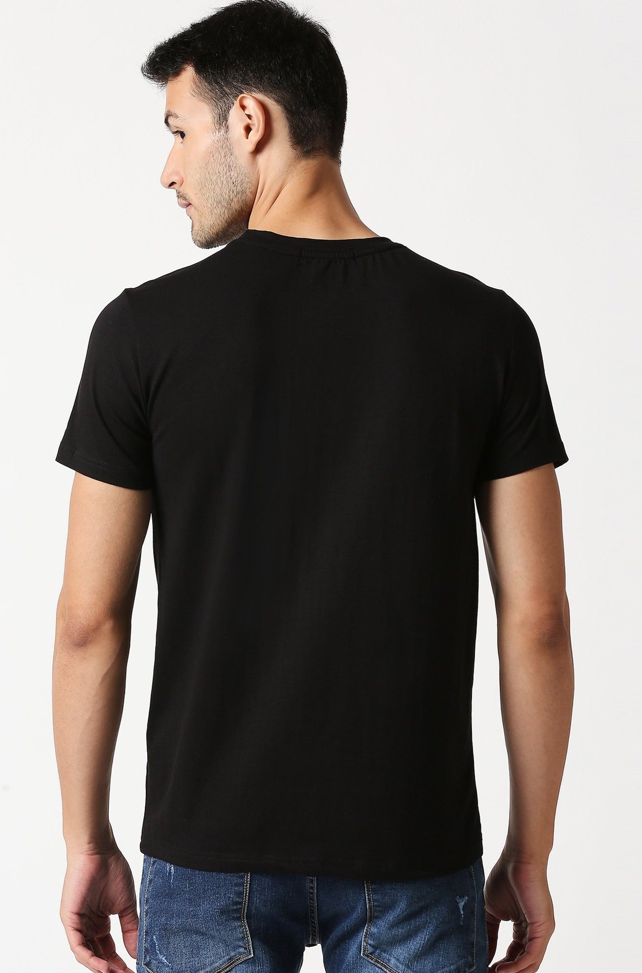 Fostino Auckland Black Round Neck T-Shirt - Fostino - T-Shirts