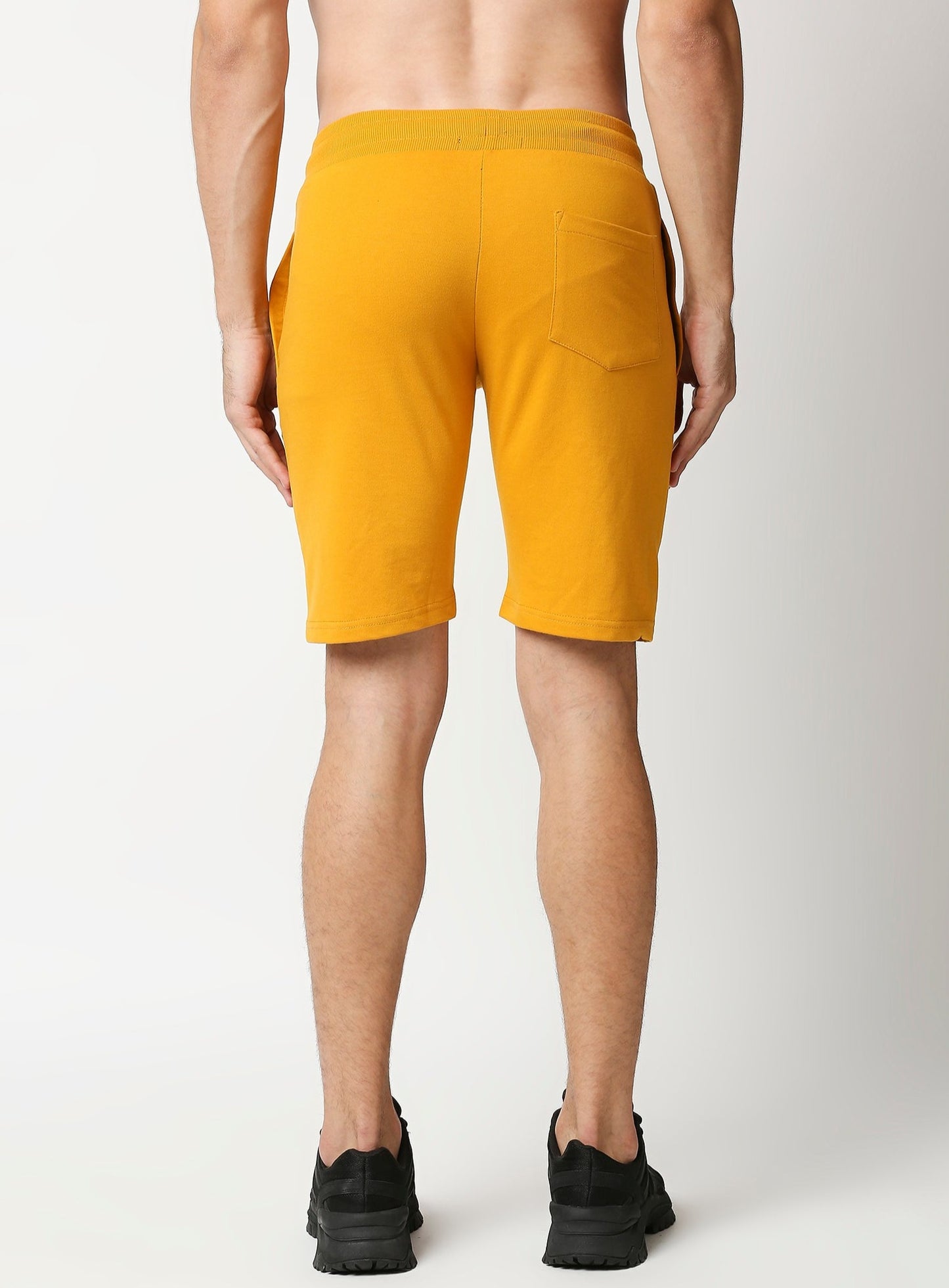 Fostino Beijing Plain Mustard Yellow Shorts with Piping in Front - Fostino Shorts