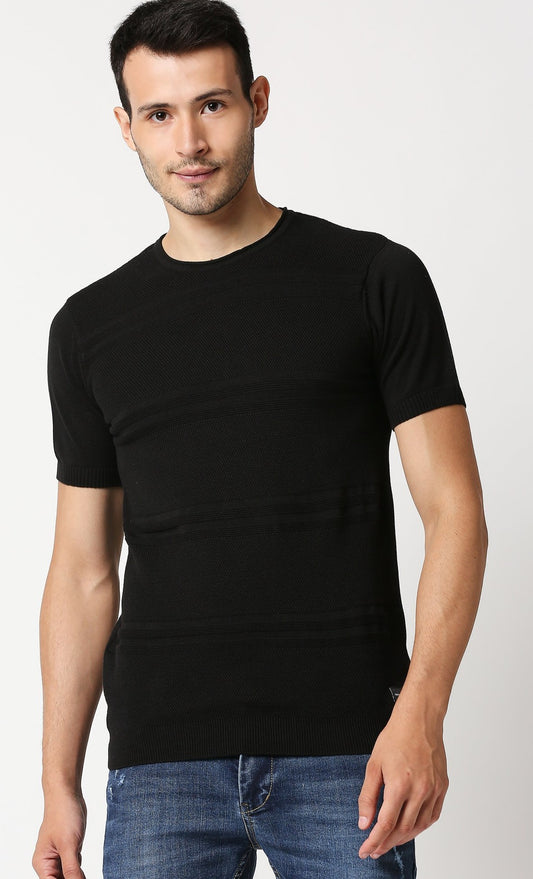 Fostino Escape Black Round Neck T-Shirt - Fostino - T-Shirts