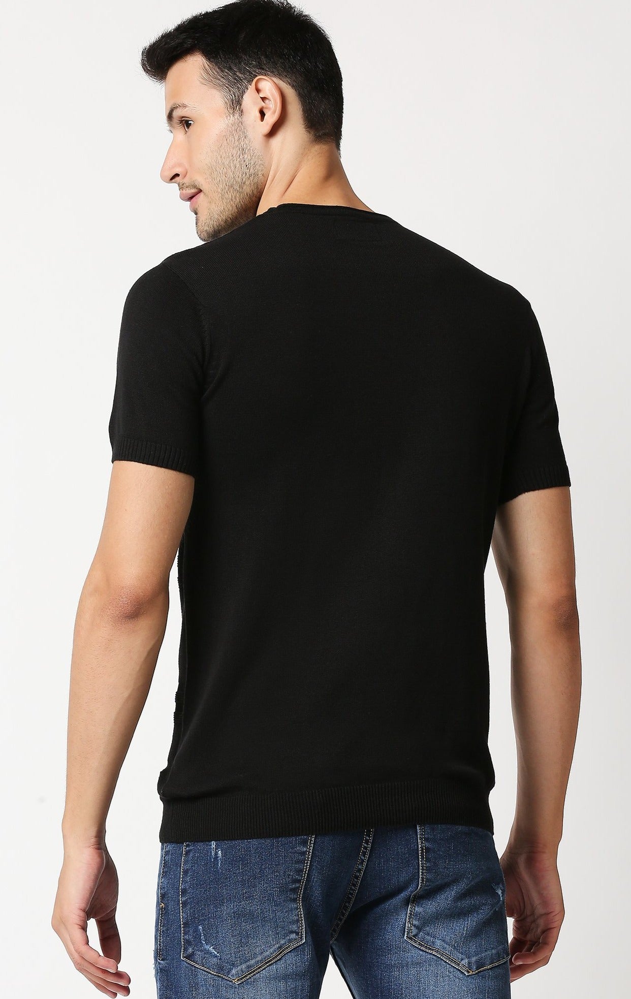 Fostino Escape Black Round Neck T-Shirt - Fostino - T-Shirts