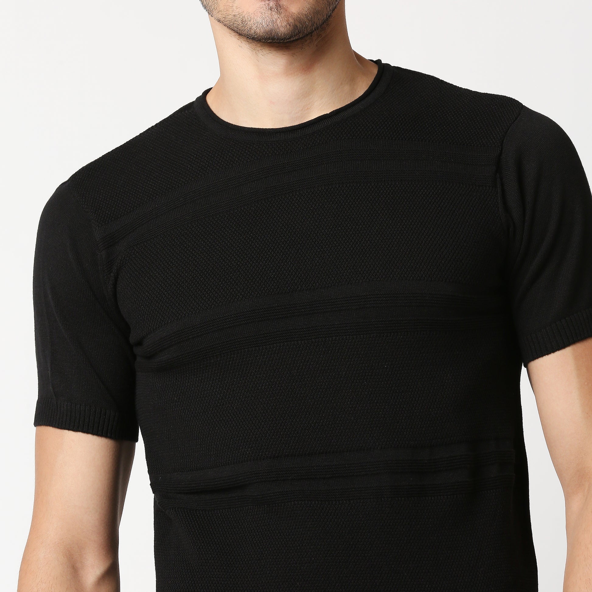 Fostino Escape Black Round Neck T-Shirt - Fostino - T-Shirts