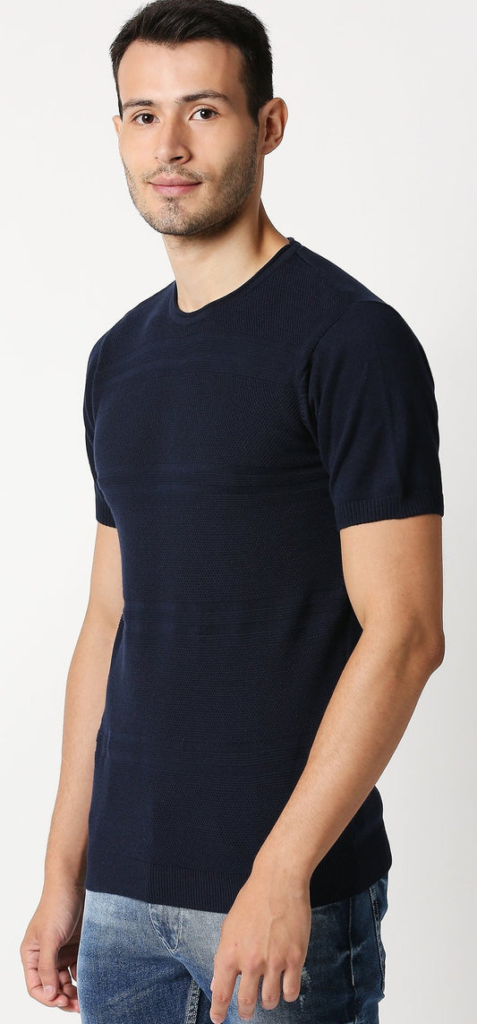 Fostino Escape Navy Round Neck T-Shirt - Fostino - T-Shirts