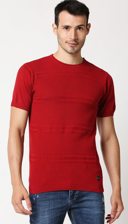 Fostino Escape Red Round Neck T-Shirt - Fostino - T-Shirts