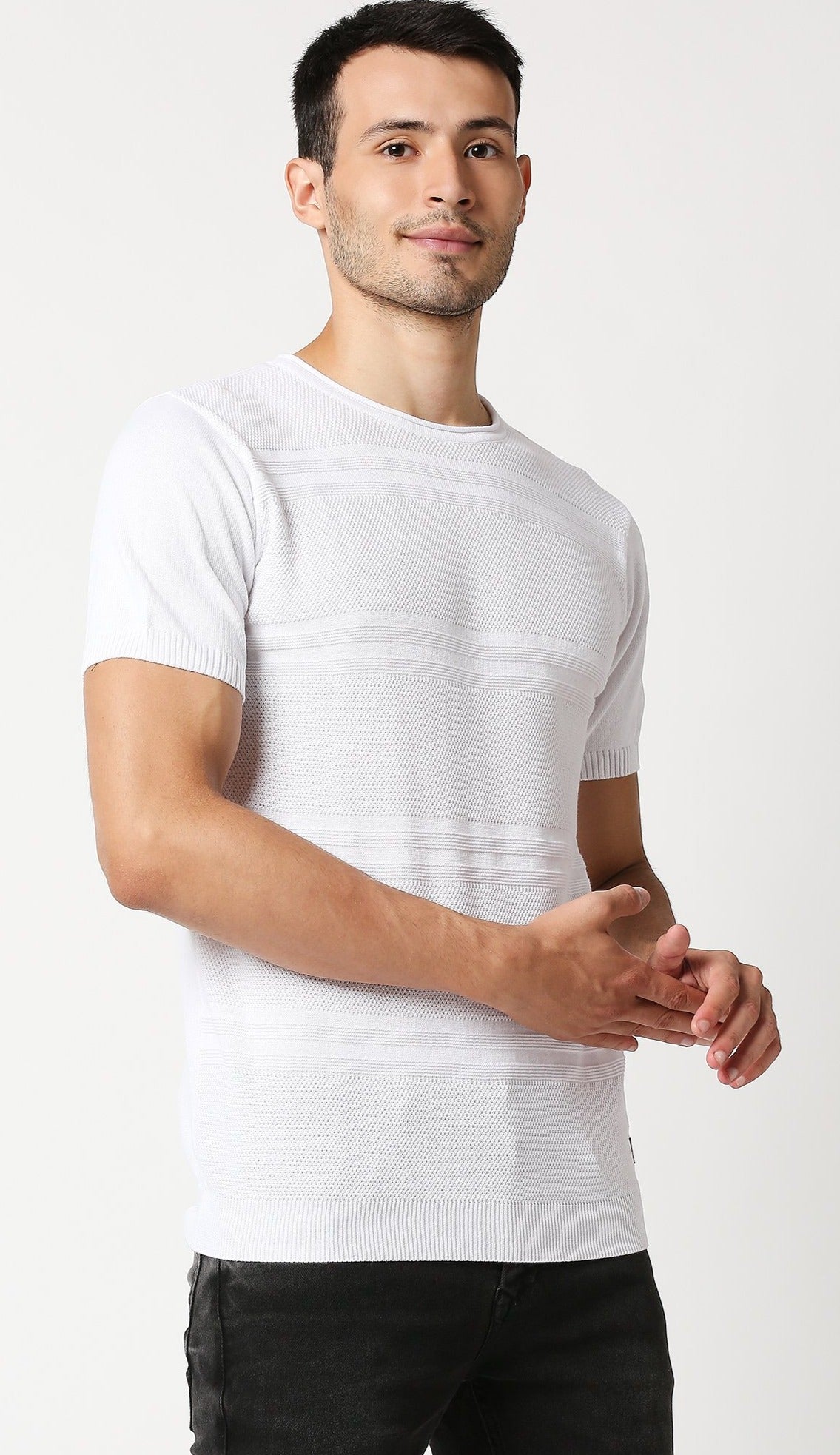 Fostino Escape White Round Neck T-Shirt - Fostino - T-Shirts