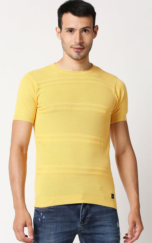 Fostino Escape Yellow Round Neck T-Shirt - Fostino - T-Shirts