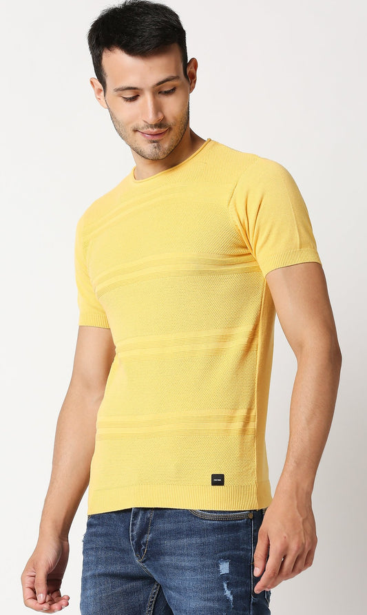 Fostino Escape Yellow Round Neck T-Shirt - Fostino - T-Shirts