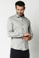 Fostino Plain Lycra Grey Full Sleeves Shirt - Fostino - Shirts