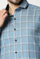 Fostino Checks Blue Full Sleeves Shirt - Fostino - Shirts