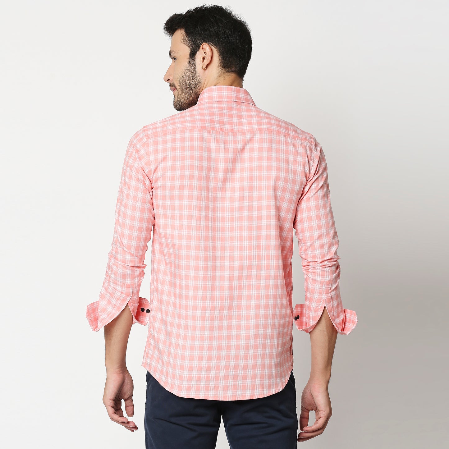Fostino Pink  Checks  Full Sleeves Shirt - Fostino - Shirts & Tops