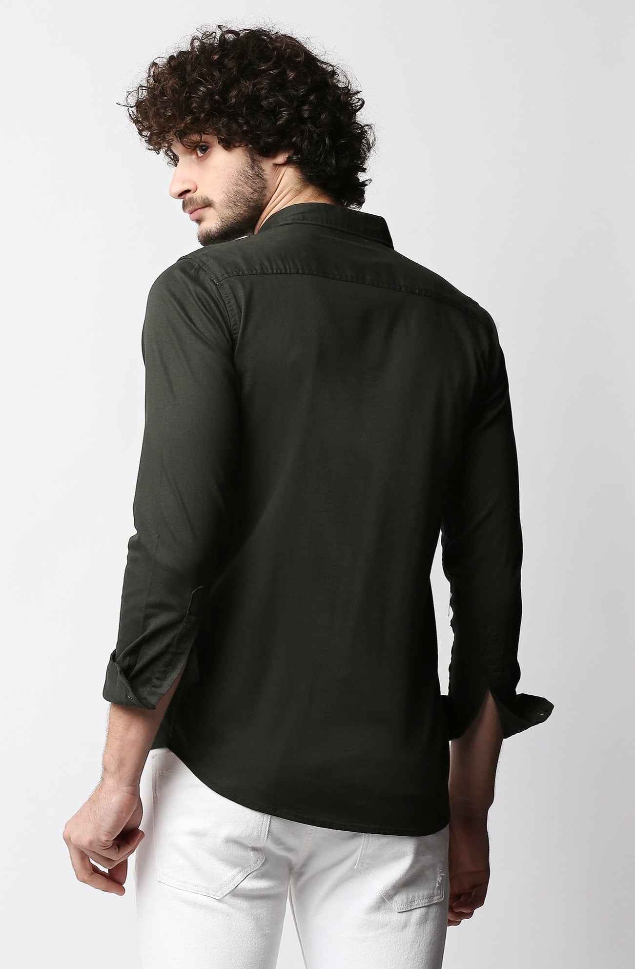 Fostino Dark Green Double Pocket Full Sleeves Casual Shirt - Fostino - Shirts