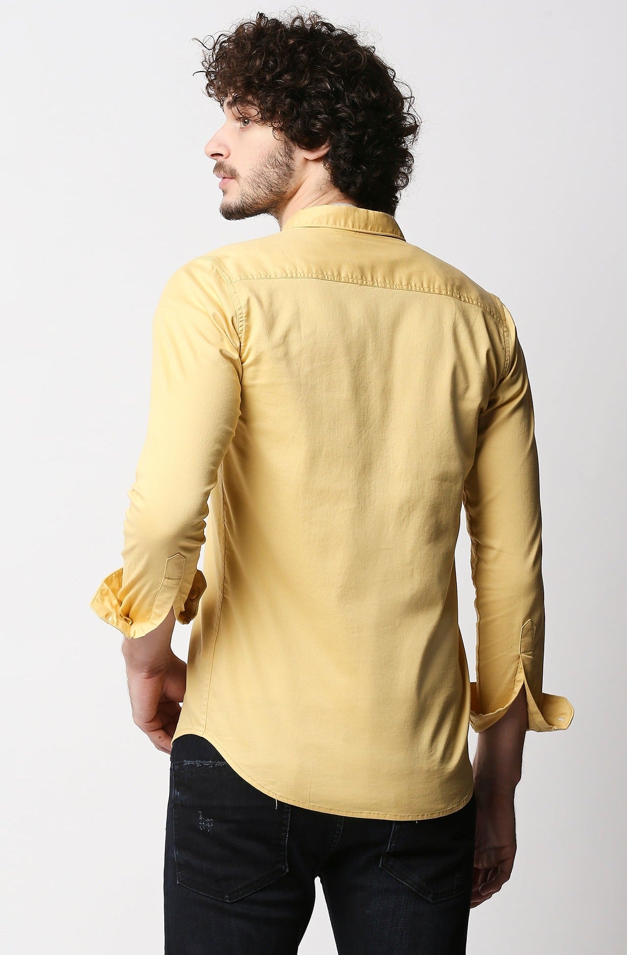 Fostino Yellow Double Pocket Full Sleeves Casual Shirt - Fostino - Shirts