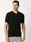 Fostino Alpha Knitted Black Polo T-shirt - Fostino - T-Shirts