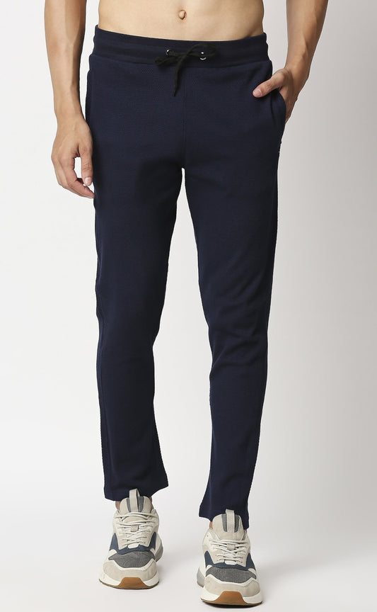 Fostino Navy Popcorn Track Pant - Fostino - Tracks