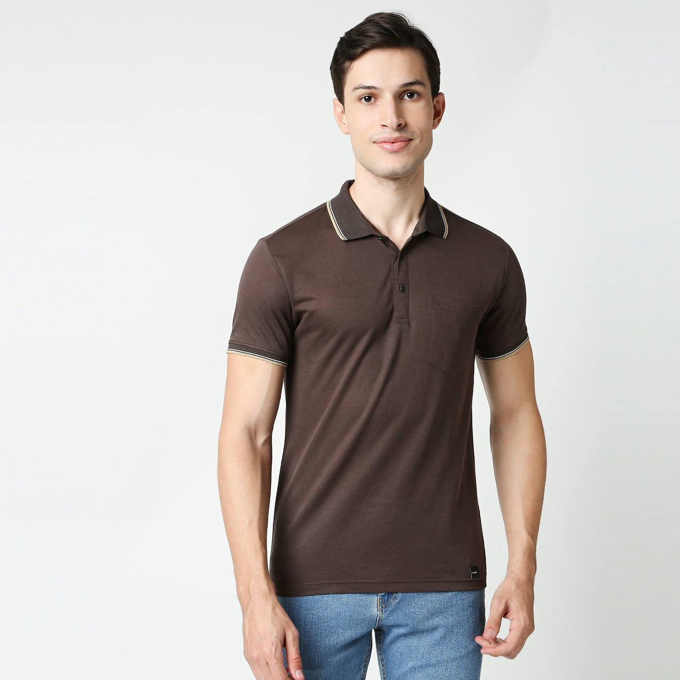 Fostino Mission Coffee Brown Polo T-shirt - Fostino T-Shirts