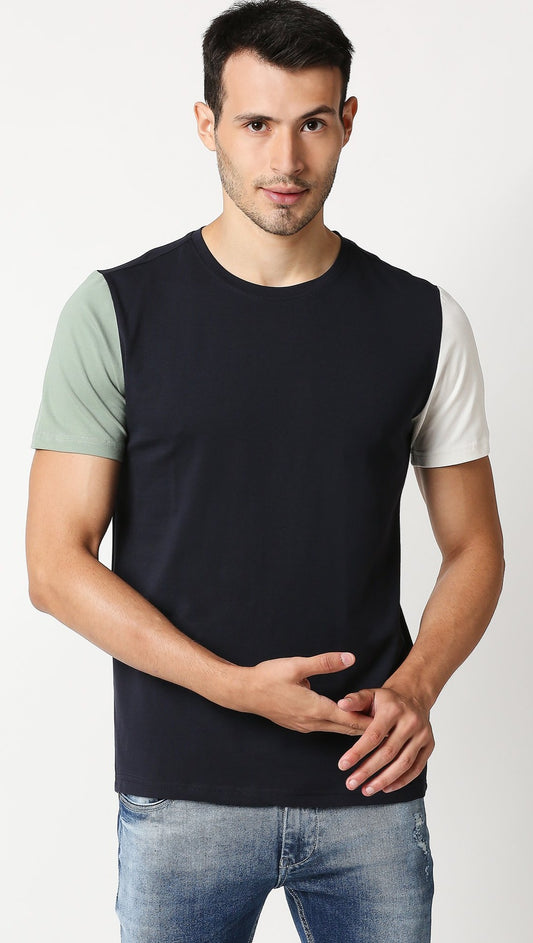 Fostino Nelson Navy Round Neck T-Shirt - Fostino - T-Shirts