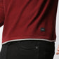Fostino Maroon Knitted Full Sleeves T-shirt with Piping - Fostino - T-Shirts