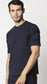 Fostino Ibu Navy Round Neck T-Shirt with Pocket on Arms Sleeves - Fostino - T-Shirts