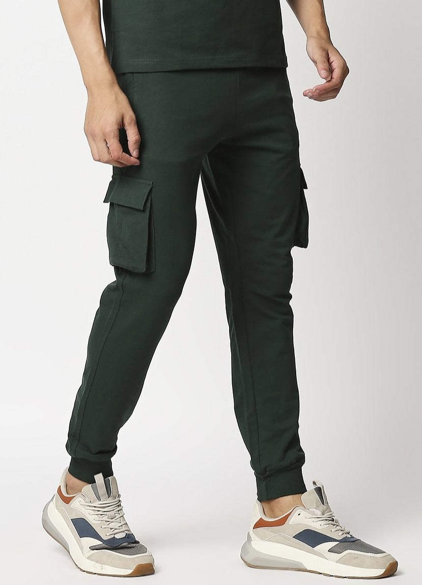 Fostino Ibu Dark Green Cargo Jogger Track Pant - Fostino - Tracks