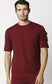 Fostino Ibu Maroon Round Neck T-Shirt with Pocket on Arms Sleeves - Fostino - T-Shirts