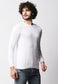 Fostino White Knitted Full Sleeves T-shirt with button on one shoulder - Fostino - T-Shirts