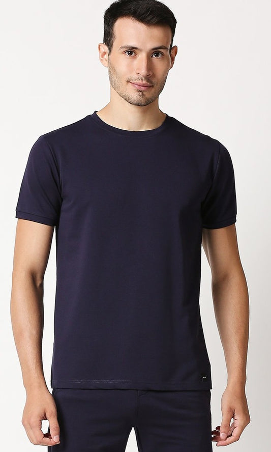 Fostino Shanghai Navy Round Neck T-Shirt - Fostino - T-Shirts