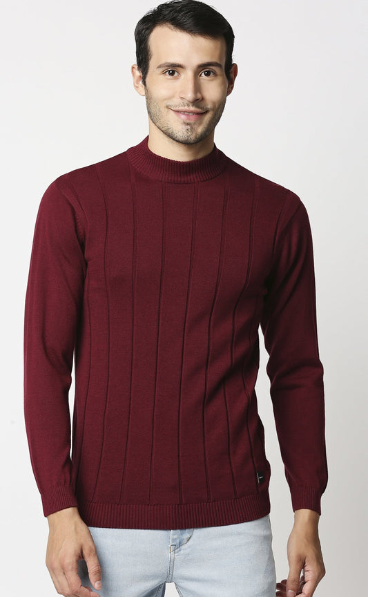 Fostino Tango Maroon Turtle Neck T-Shirt - Fostino - T-Shirts