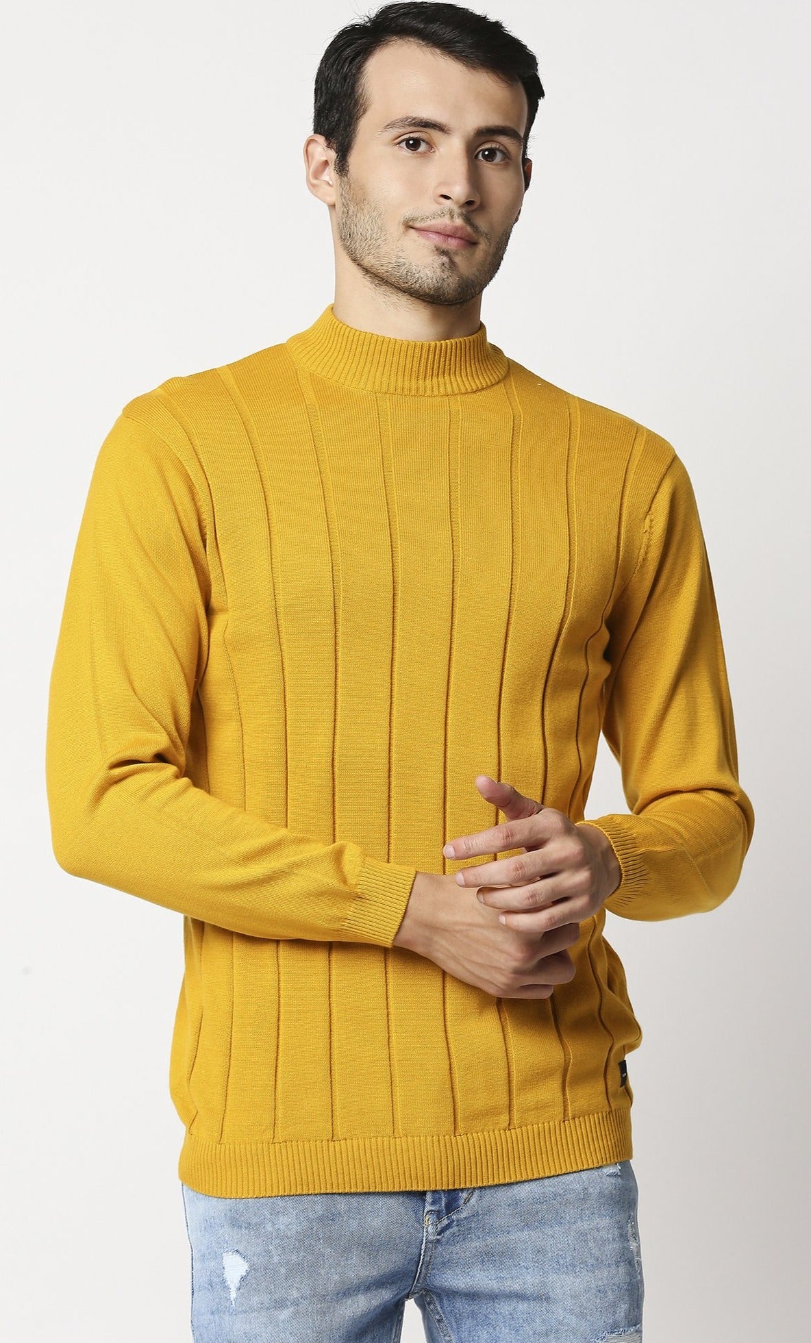 Fostino Tango Yellow Turtle Neck T-Shirt Fostino T-Shirts