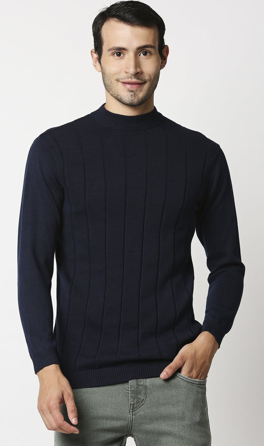 Fostino Tango Navy Turtle Neck T-Shirt - Fostino - T-Shirts