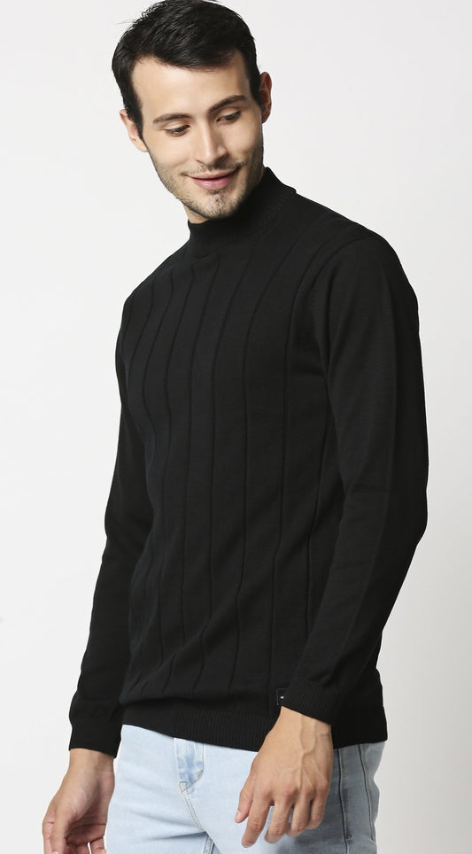 Fostino Tango Black Turtle Neck T-Shirt - Fostino - T-Shirts