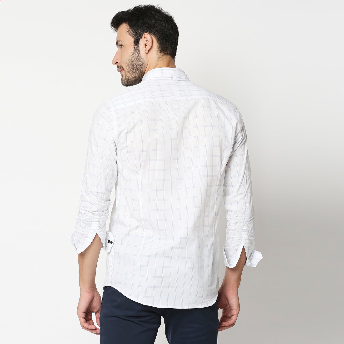 Fostino White Checks  Full Sleeves Shirt - Fostino - Shirts & Tops