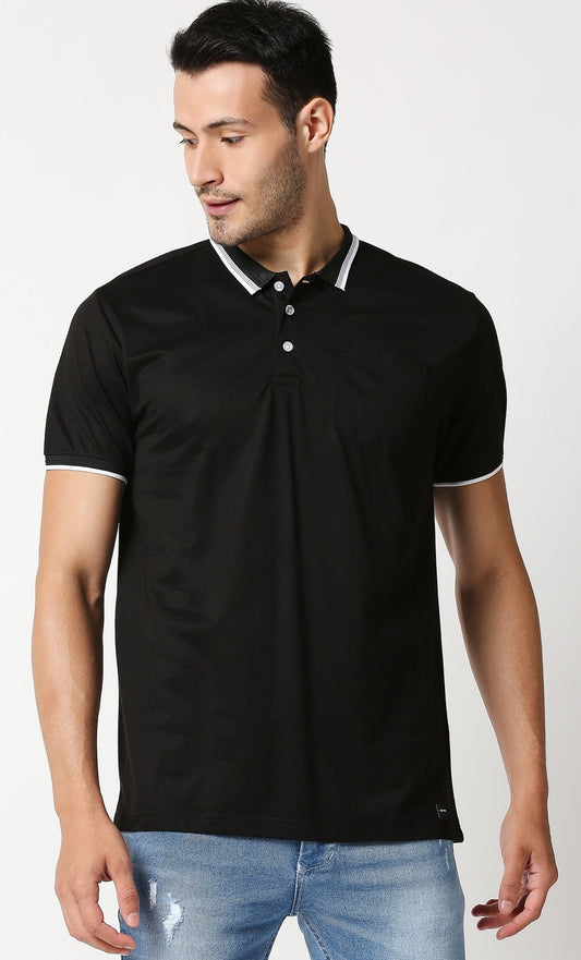 Fostino Zakat Black Polo T-Shirt - Fostino - T-Shirts